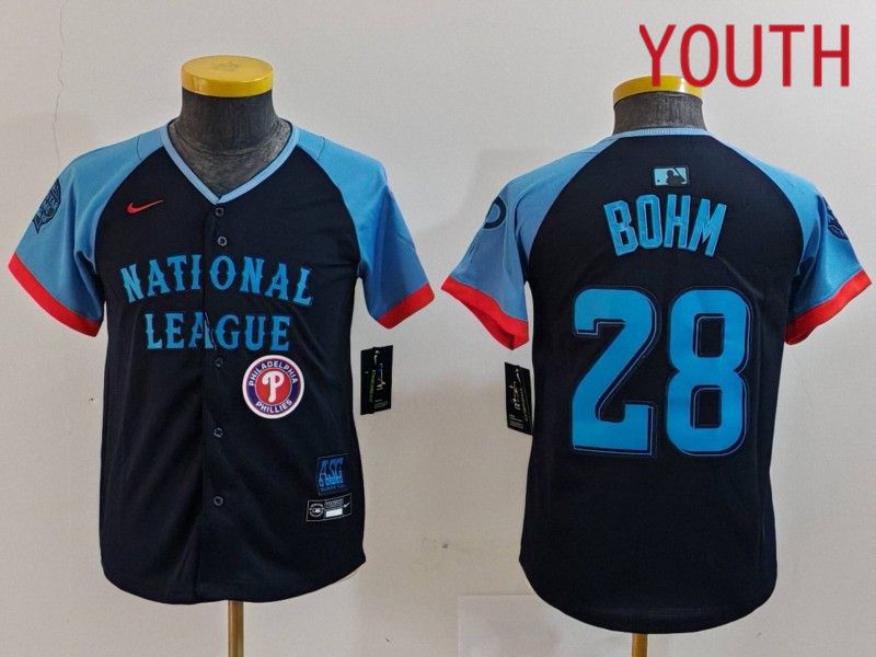 Youth Philadelphia Phillies #28 Bohm Blue All star 2024 Nike MLB Jersey style 5->youth mlb jersey->Youth Jersey